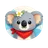 Cute flat cartoon otter face avatar icon with layered paper-cutout style illustration for reviews