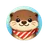 Cute flat cartoon otter face avatar icon with friendly expression for user review profile
