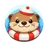 Cute flat cartoon raccoon face avatar icon with friendly expression for review section